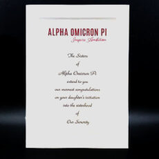 Official Parent Congratulation Initiation Alpha Omicron Pi