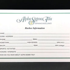 Rushee Information Cards Alpha Sigma Tau