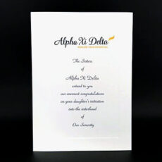 Official Parent Congratulation Initiation Alpha Xi Delta