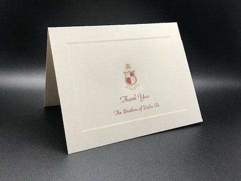 Engraved Thank You Cards Delta Chi