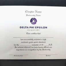 Academic Achievement Certificates Official Branding Delta Phi Epsilon