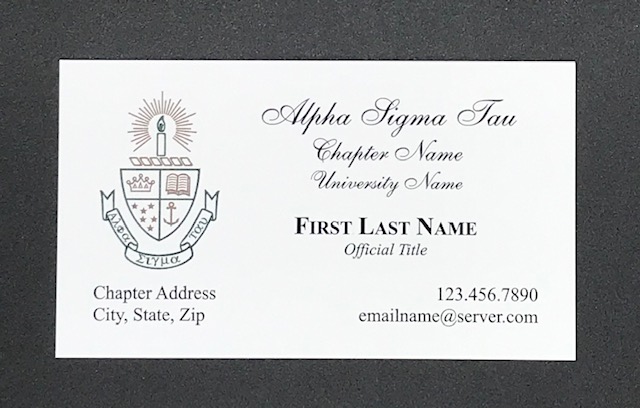Business Cards Alpha Sigma Tau