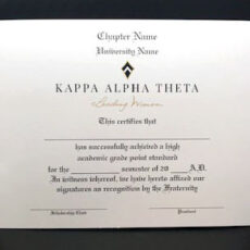 Academic Achievement Certificates Official Branding Kappa Alpha Theta
