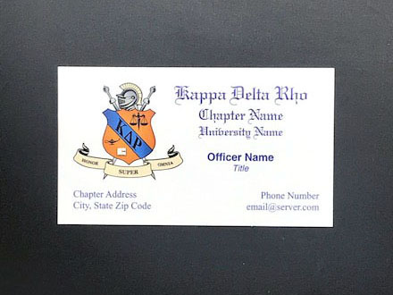 Business Cards Kappa Delta Rho