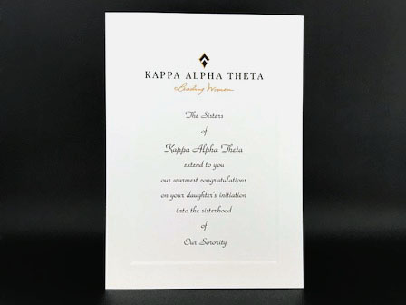 Official Parent Congratulation Initiation Kappa Alpha Theta