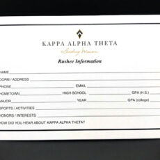 Rushee Information Cards Kappa Alpha Theta