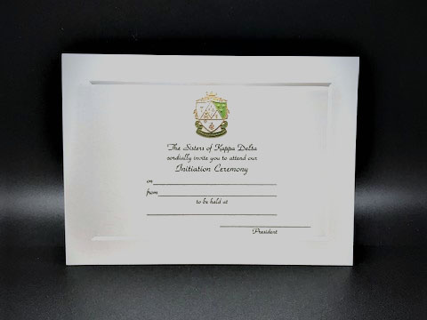 Engraved Initiation Invitations Kappa Delta
