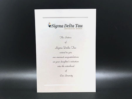Official Parent Congratulation Initiation Sigma Delta Tau