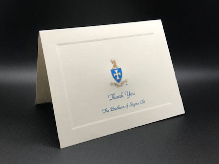 Engraved Thank You Cards Sigma Chi