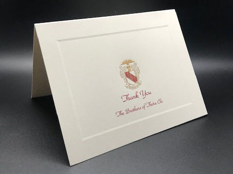 Engraved Thank You Cards Theta Chi
