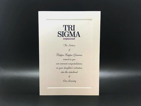 Official Parent Congratulation Initiation Sigma Sigma Sigma