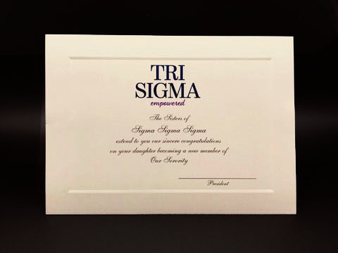 Official Parent Congratulations New Member Sigma Sigma Sigma