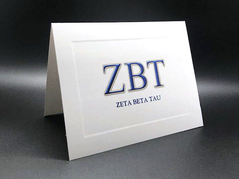 Full Color Greek Letter Notecards Zeta Beta Tau