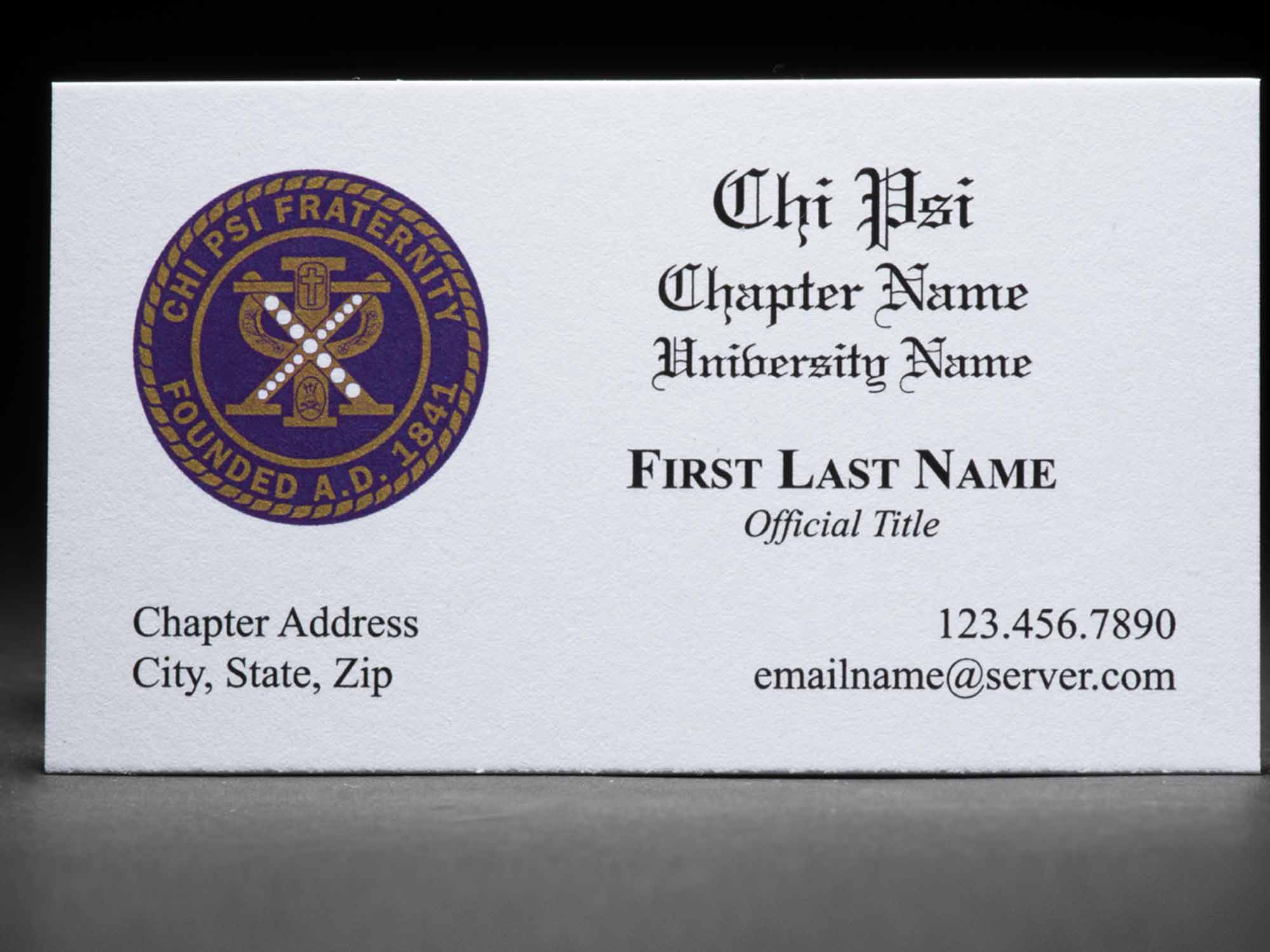 Business Cards Chi Psi