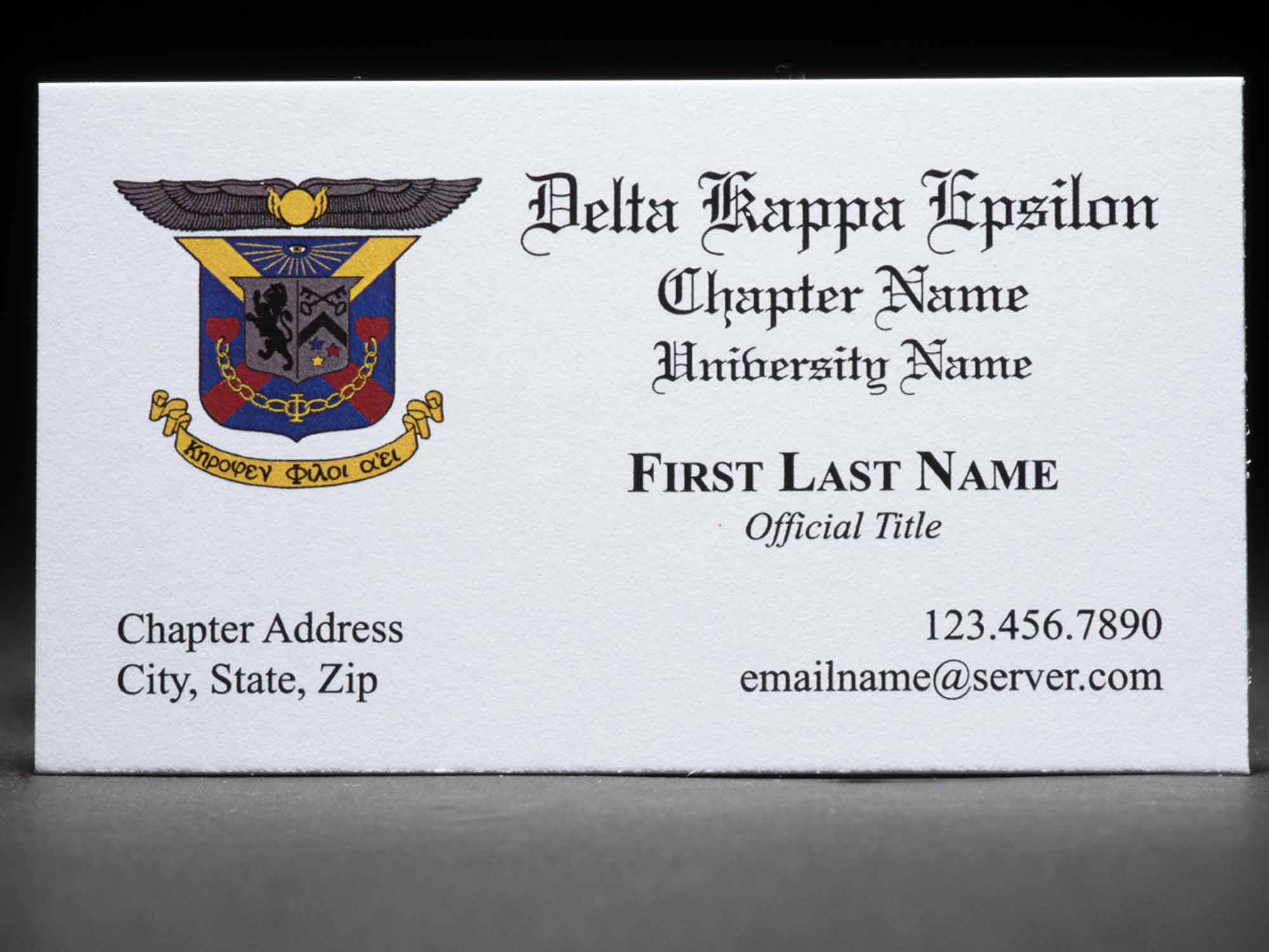 Business Cards Delta Kappa Epsilon