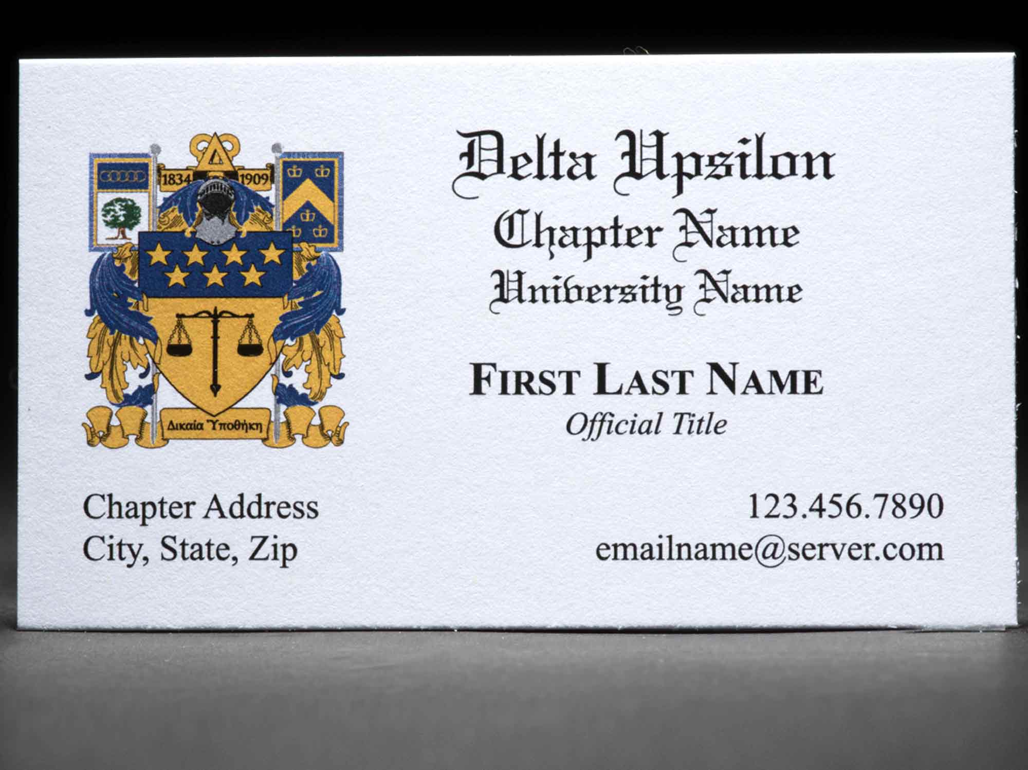 Business Cards Delta Upsilon