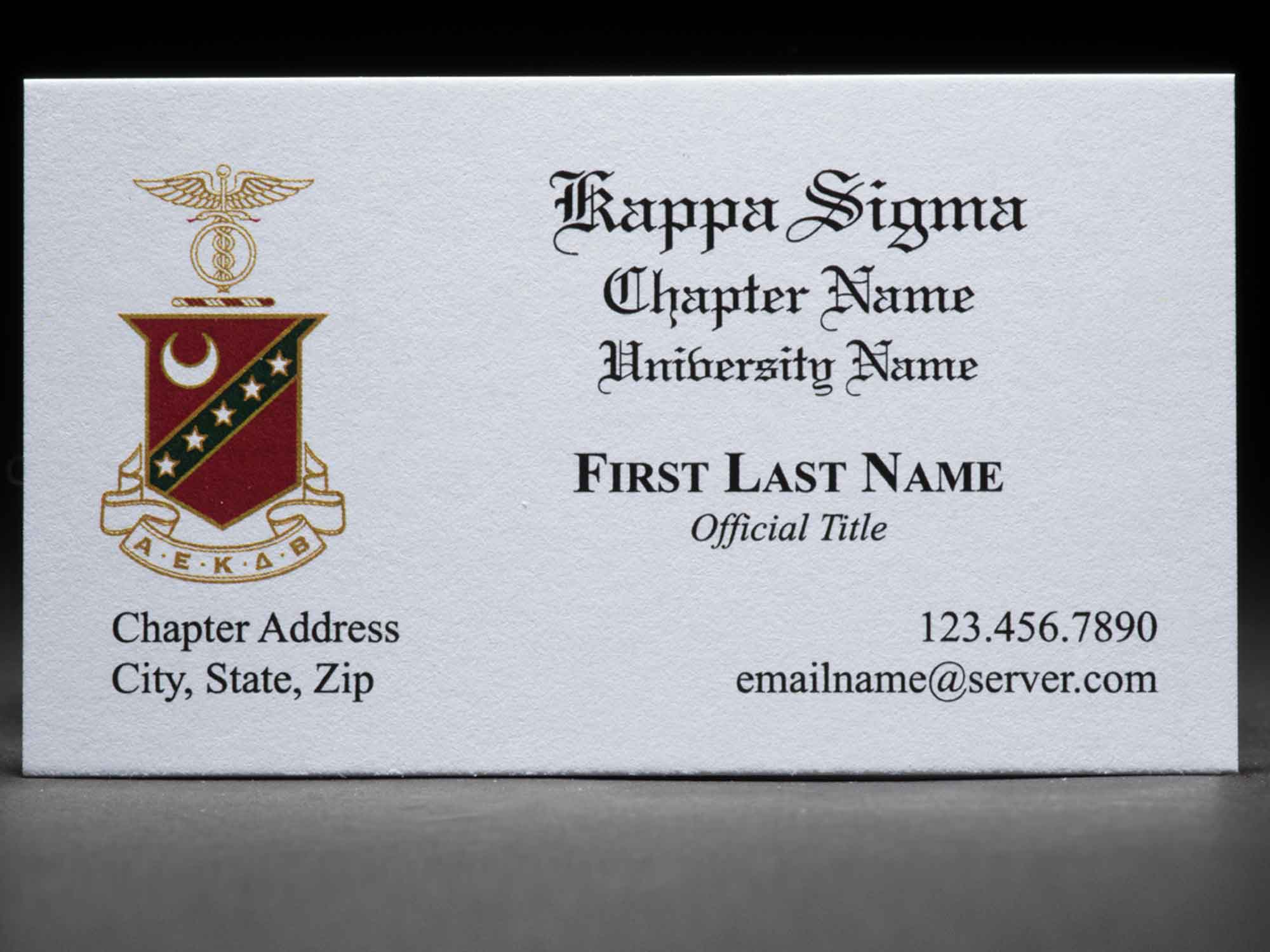 Business Cards Kappa Sigma