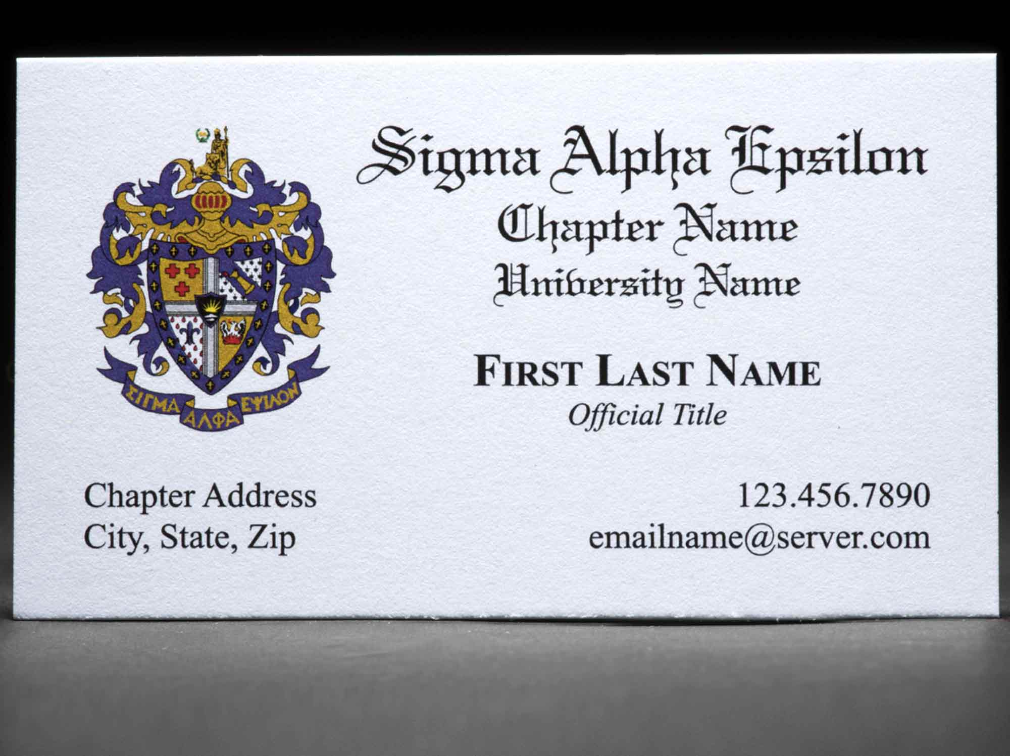 Business Cards Sigma Alpha Epsilon