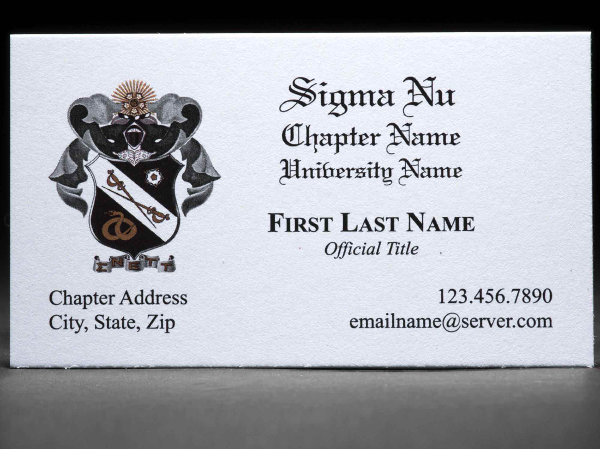 Business Cards Sigma Nu