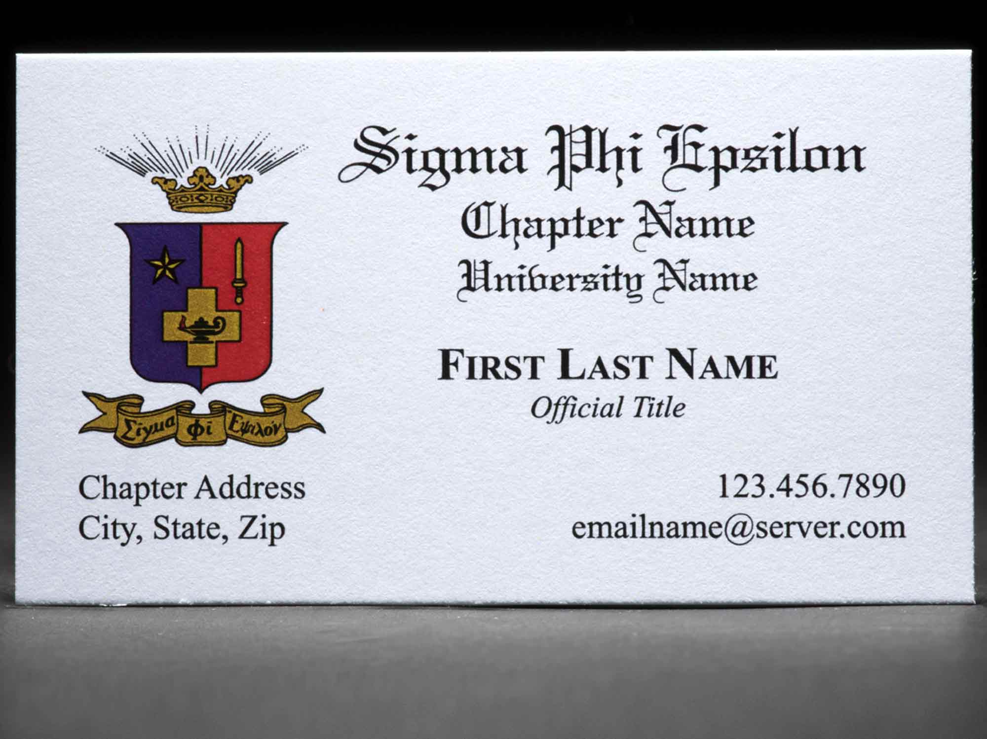 Business Cards Sigma Phi Epsilon