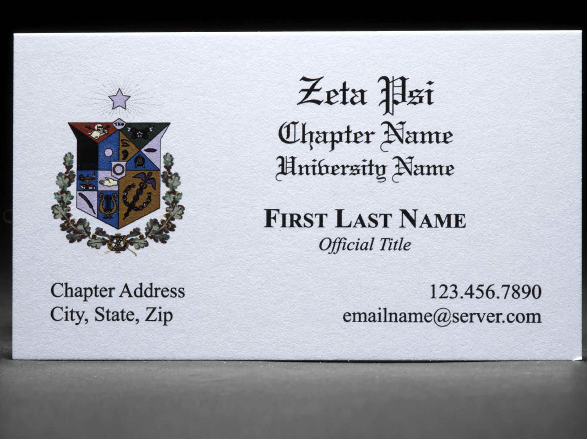 Business Cards Zeta Psi