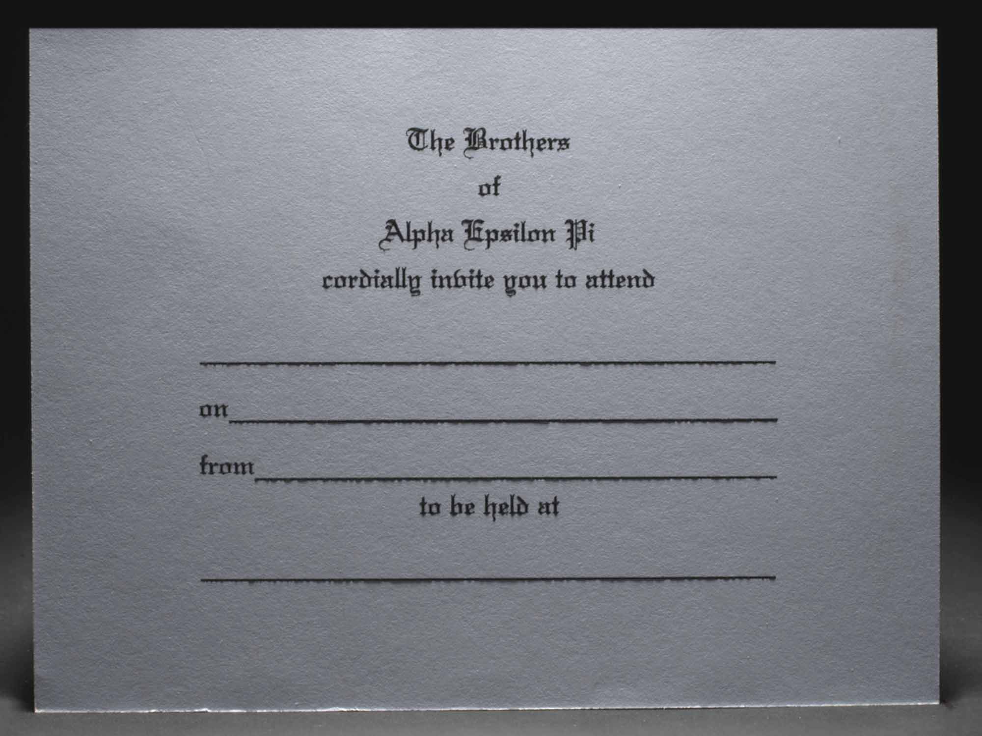 Formal Invitations Alpha Epsilon Pi