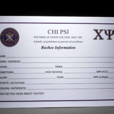 Rushee Information Cards Chi Psi