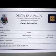 Rushee Information Cards Delta Tau Delta