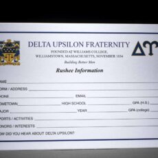 Rushee Information Cards Delta Upsilon