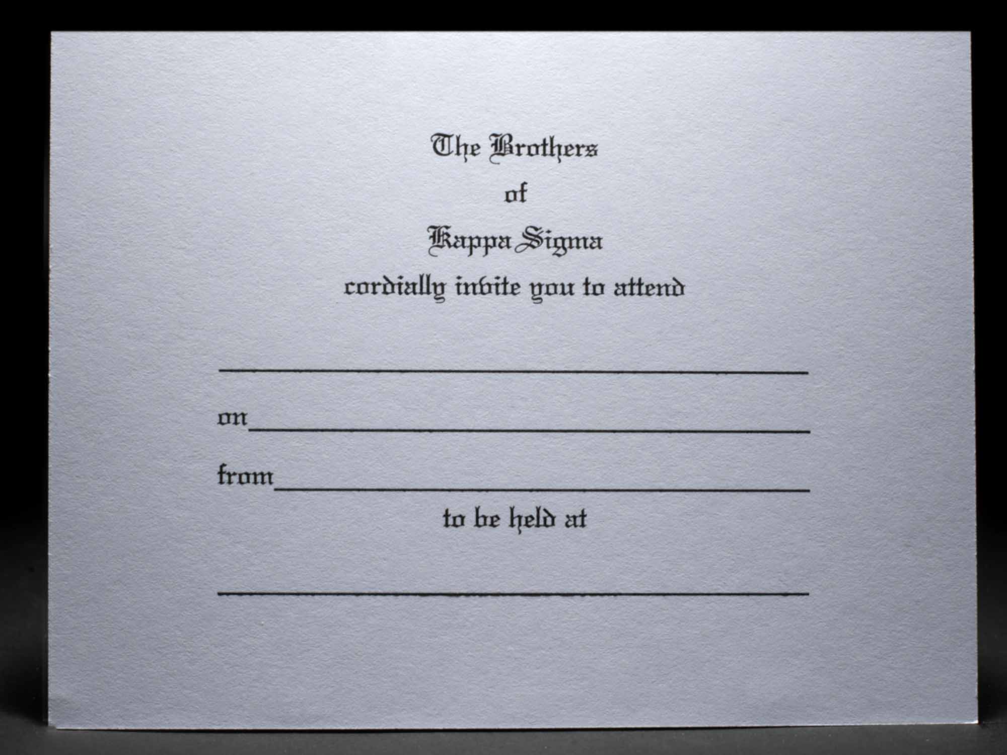 Formal Invitations Kappa Sigma