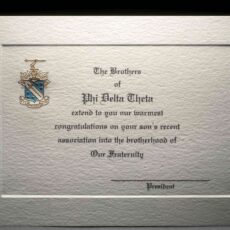 Engraved Parent Congratulations Association Phi Delta Theta