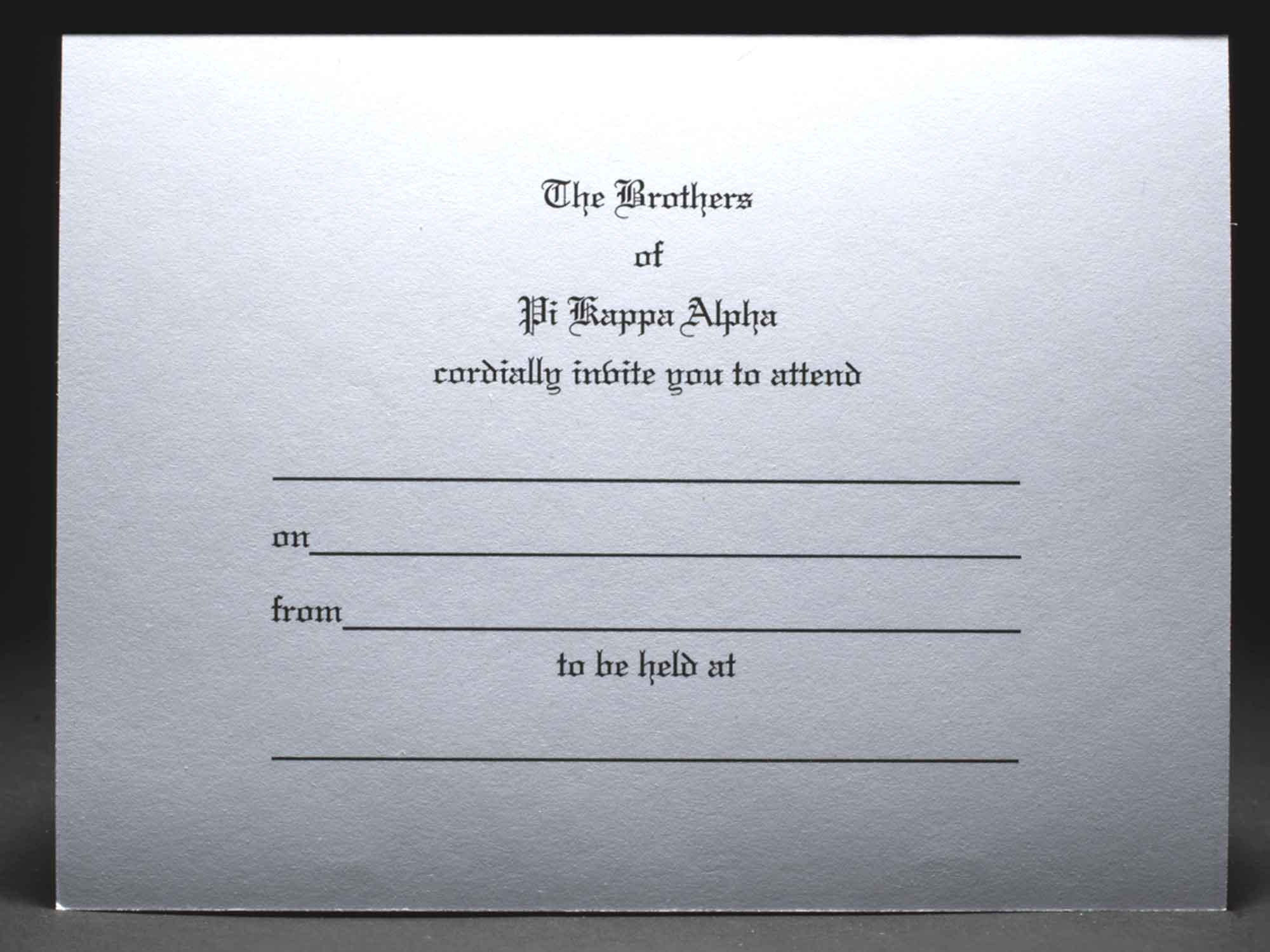 Formal Invitations Pi Kappa Alpha
