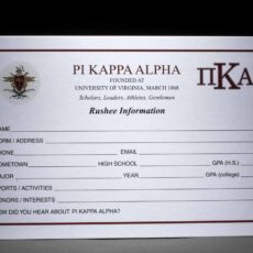 Rushee Information Cards Pi Kappa Alpha