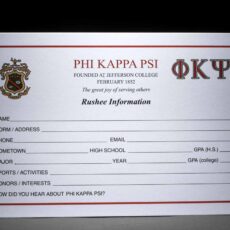 Rushee Information Cards Phi Kappa Psi