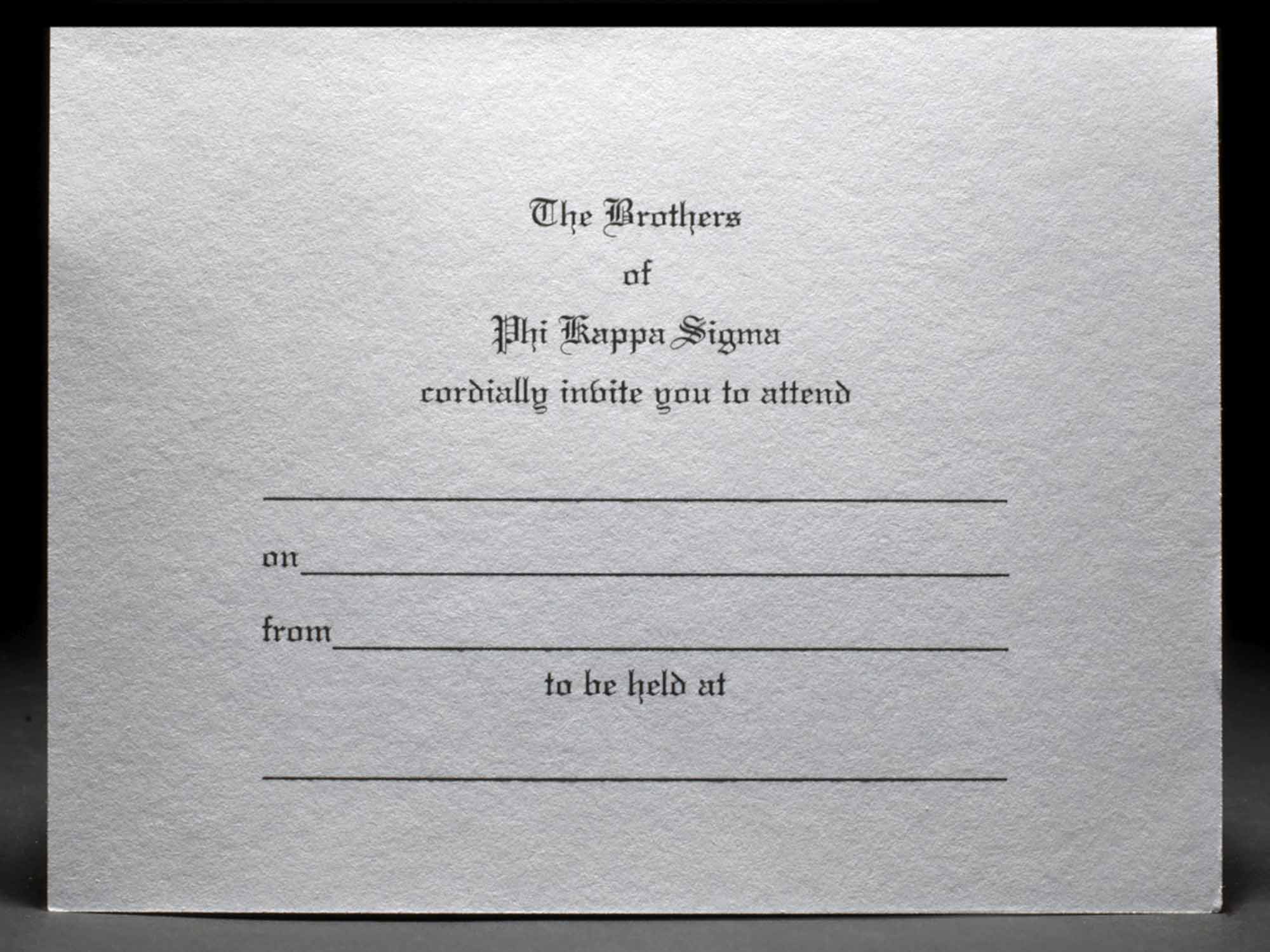 Formal Invitations Phi Kappa Sigma