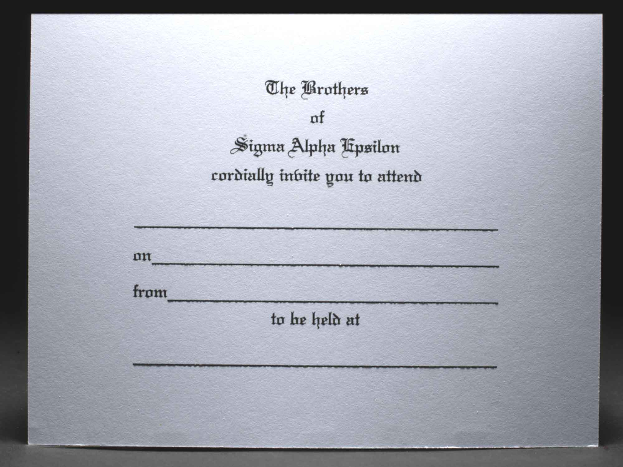 Formal Invitations Sigma Alpha Epsilon