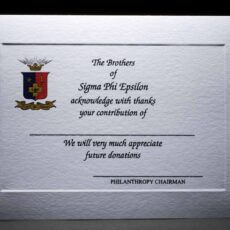 Full Color Donation Thank You Cards Sigma Phi Epsilon