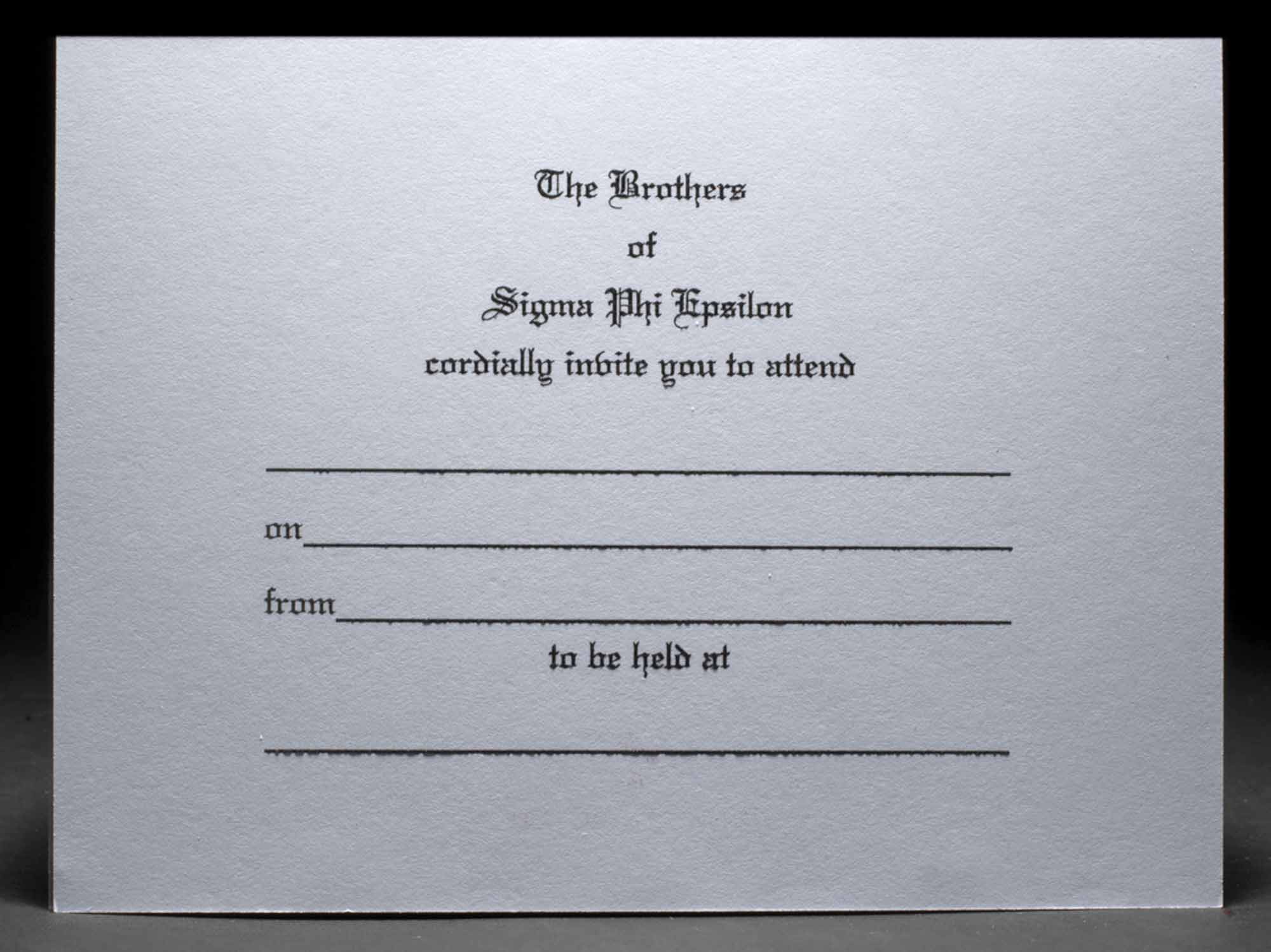 Formal Invitations Sigma Phi Epsilon