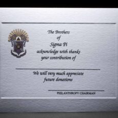 Full Color Donation Thank You Cards Sigma Pi