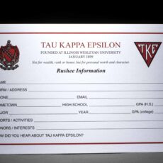 Rushee Information Cards Tau Kappa Epsilon