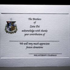 Full Color Donation Thank You Cards Zeta Psi