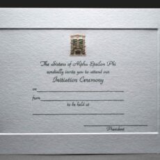 Engraved Initiation Invitations Alpha Epsilon Phi