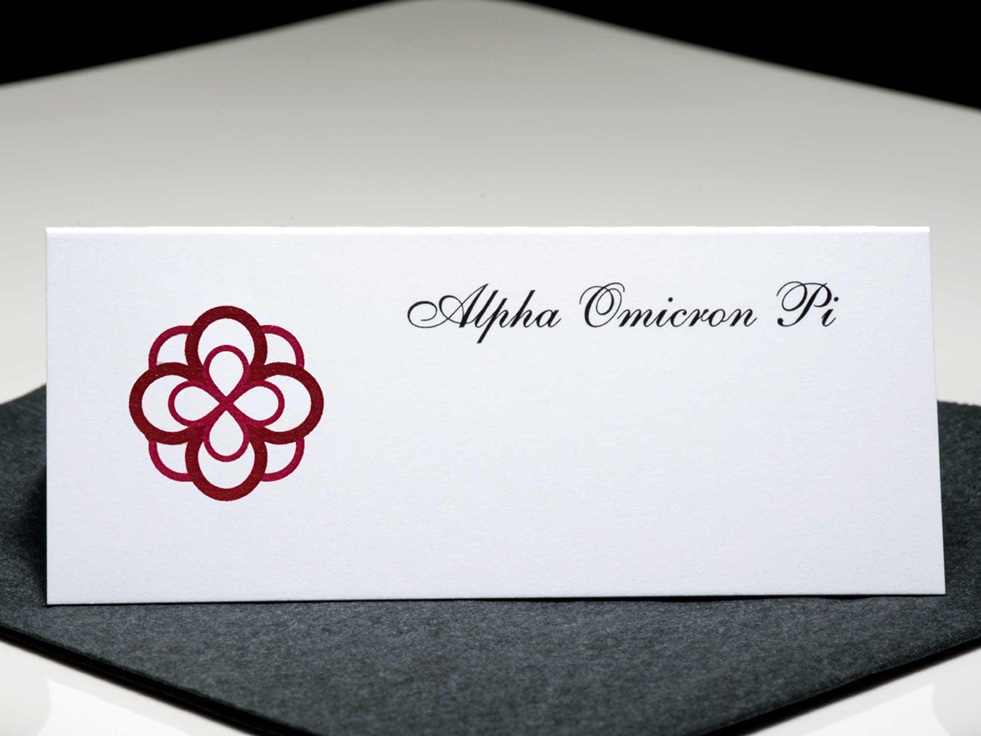 Formal Place Cards Alpha Omicron Pi