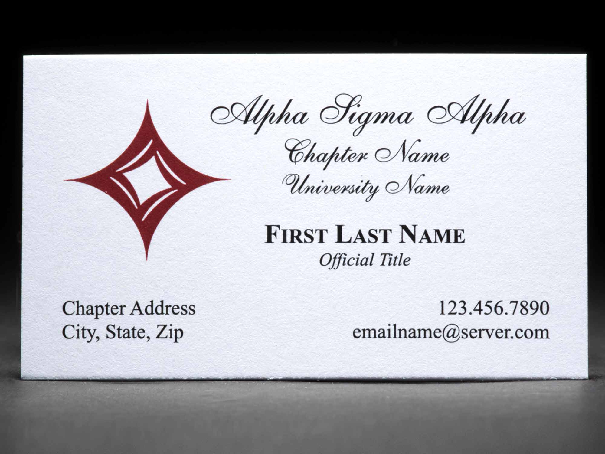 Business Cards Alpha Sigma Alpha