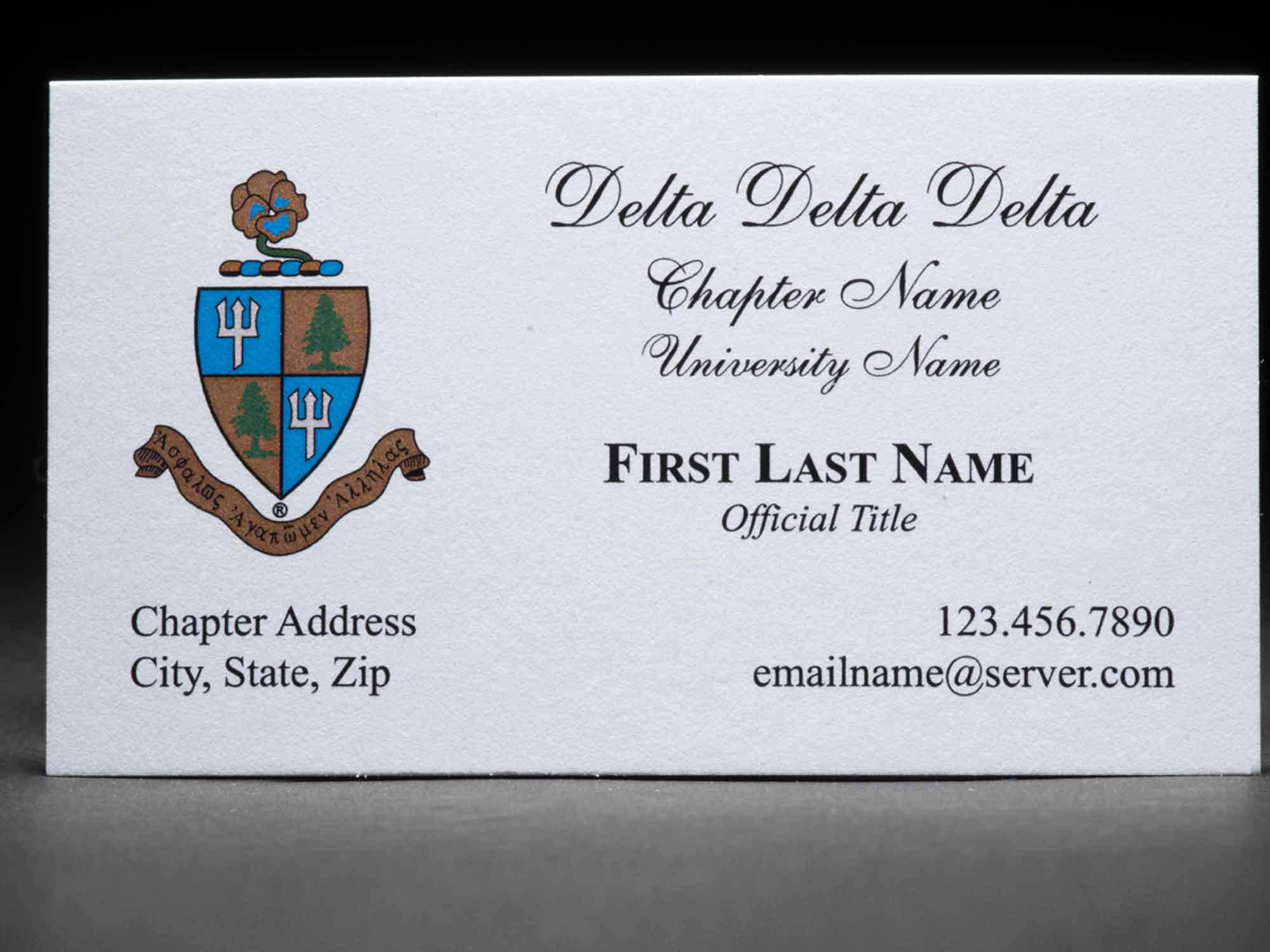 Business Cards Delta Delta Delta