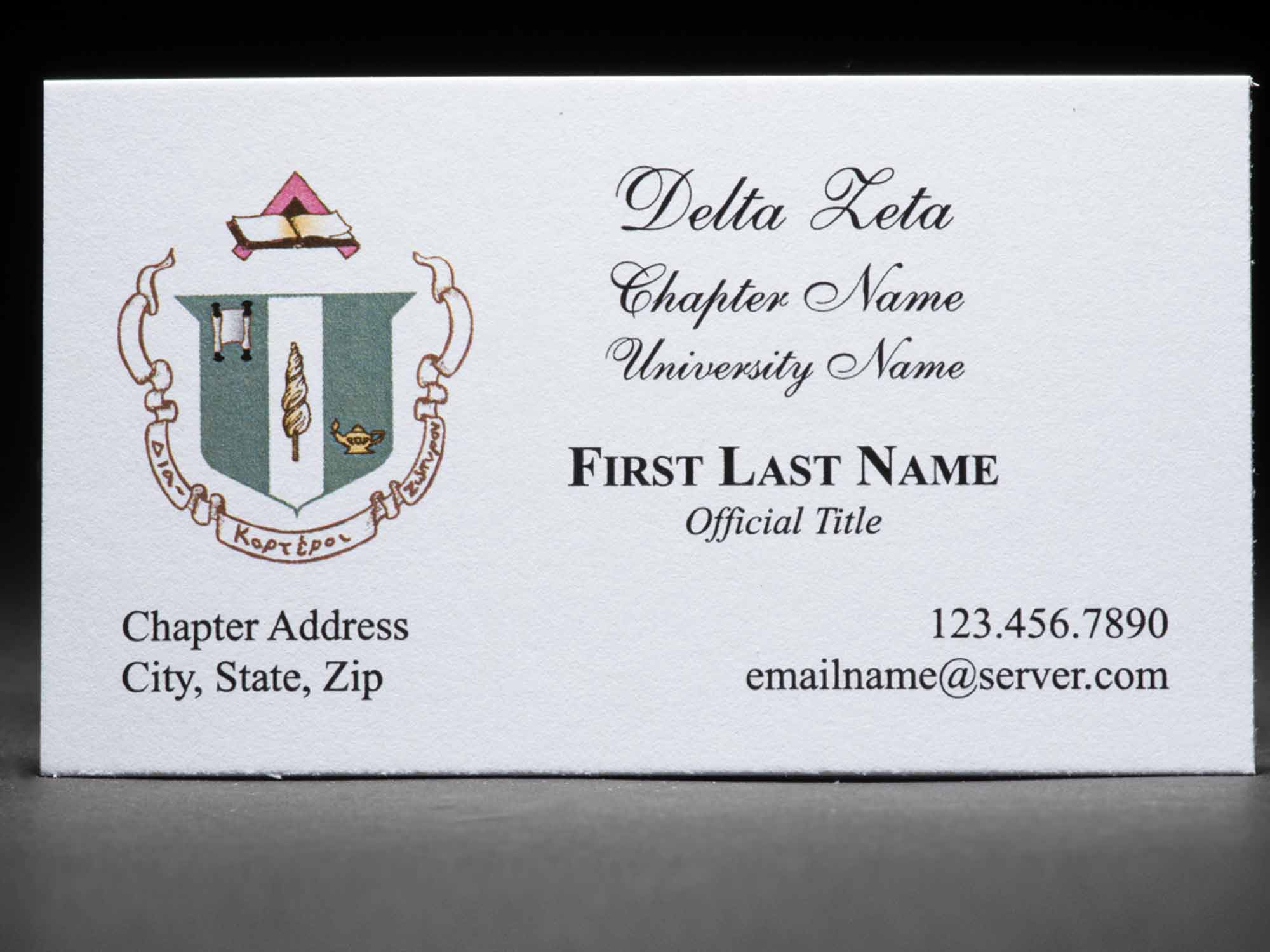 Business Cards Delta Zeta