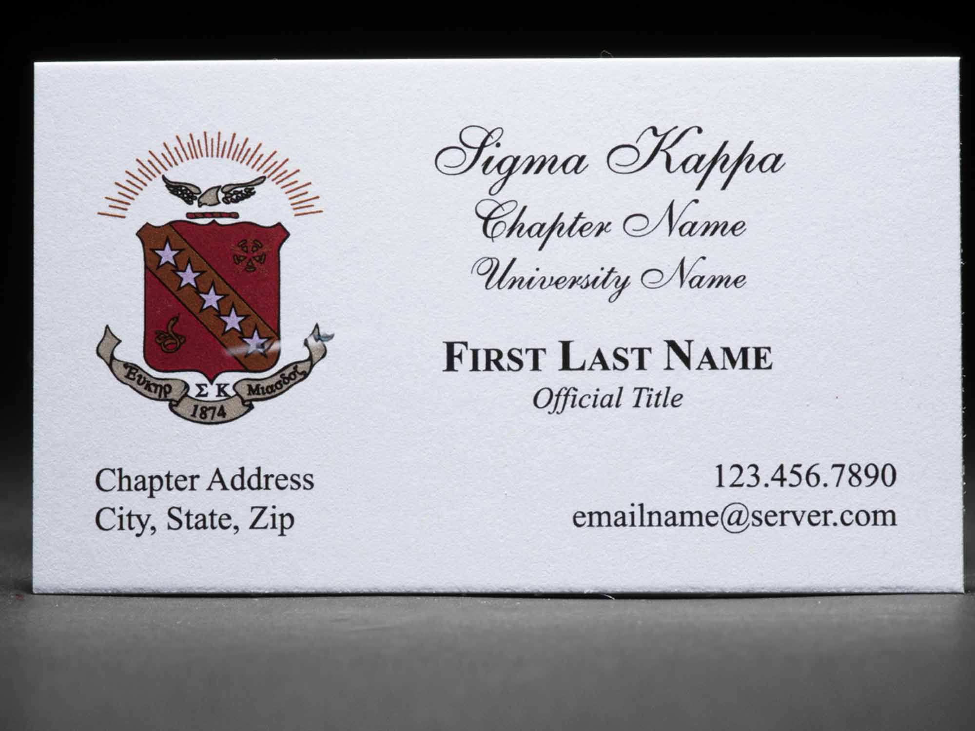 Business Cards Sigma Kappa