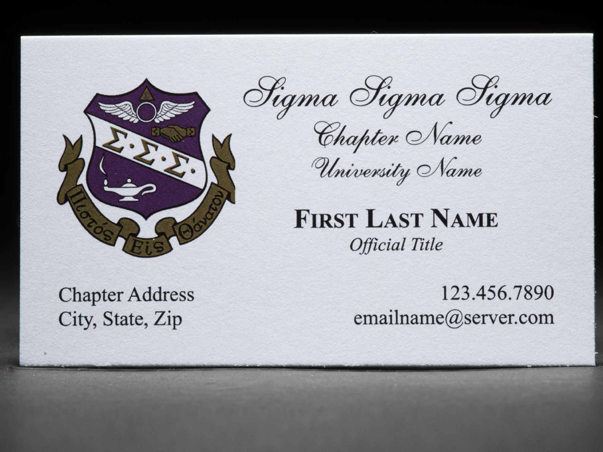Business Cards Sigma Sigma Sigma