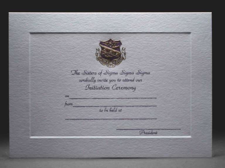 Engraved Initiation Invitations Sigma Sigma Sigma | GreekStation