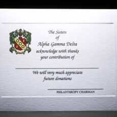 Full Color Donation Thank You Cards Alpha Gamma Delta